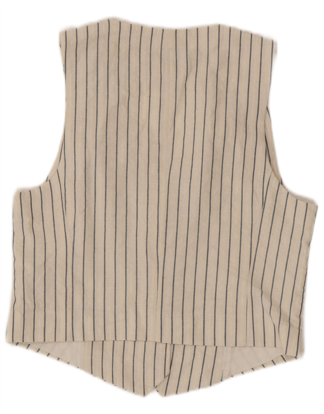 Zara Mujer Chaleco UK 12 Mediano Algodón A Rayas Blanco
