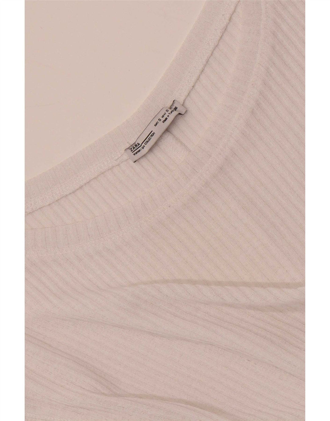 Zara Mujer Camiseta Sin Mangas Extragrande UK 10 Small Blanco
