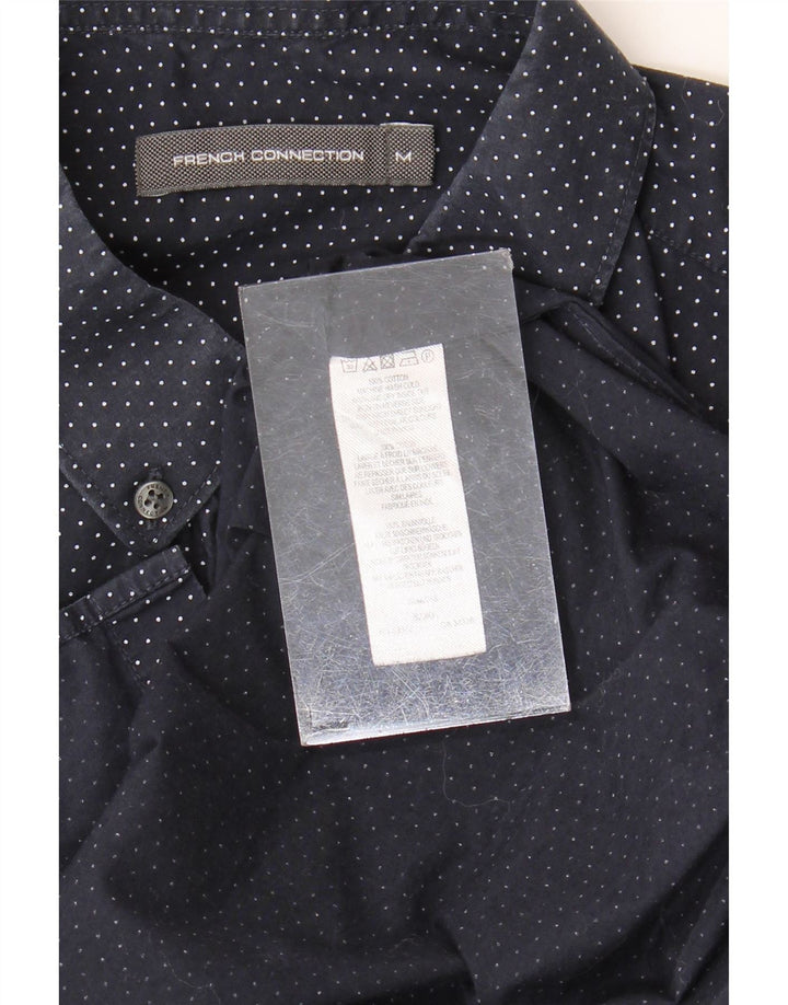 Camisa de manga corta para hombre French Connection de algodón con lunares en azul marino mediano