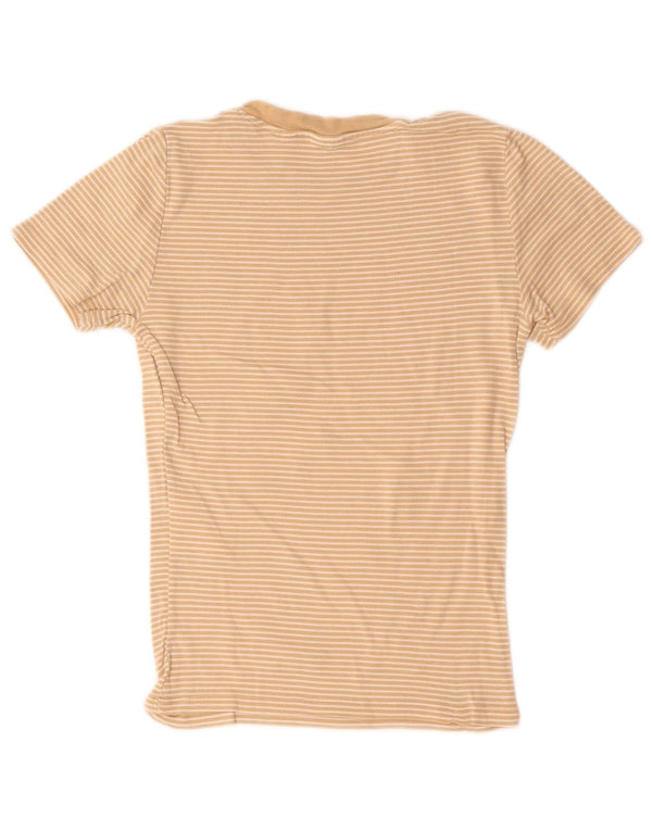 Levi's Camiseta para mujer Top UK 8 Small Beige Pinstripe Cotton