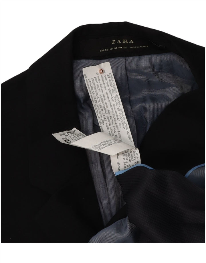 Zara Chaqueta tipo blazer de 2 botones para hombre EU 52 Large Viscosa negra