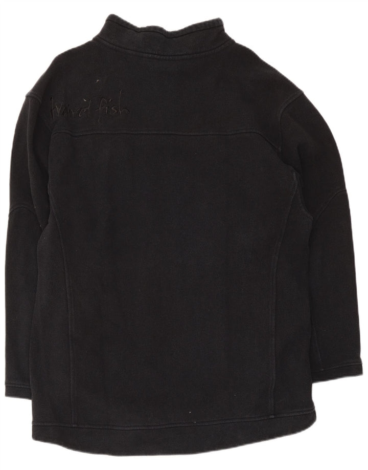 Weird Fish - Sudadera con cuello y cremallera para hombre, talla grande, algodón negro