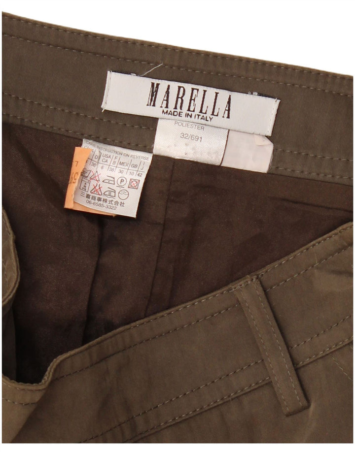 MARELLA Falda cargo para mujer UK 10 Small W30 Marrón Poliéster
