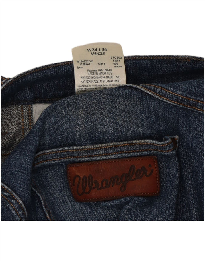 Wrangler Vaqueros Rectos Spencer para Hombre W34 L29 Algodón Azul
