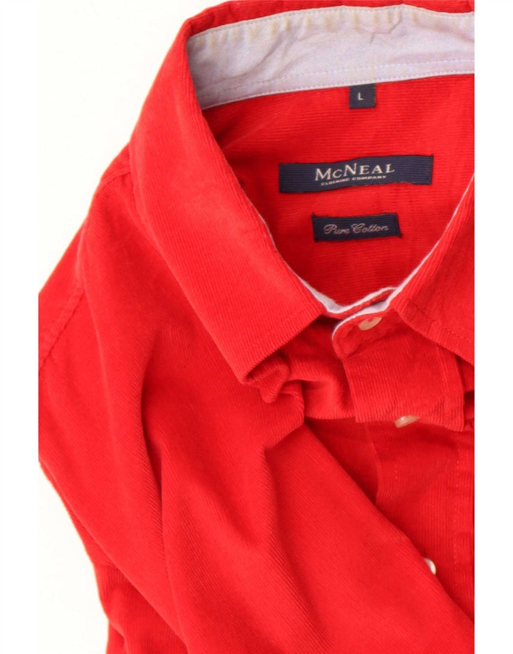 McNeal - Camisa de pana para hombre (algodón rojo grande)