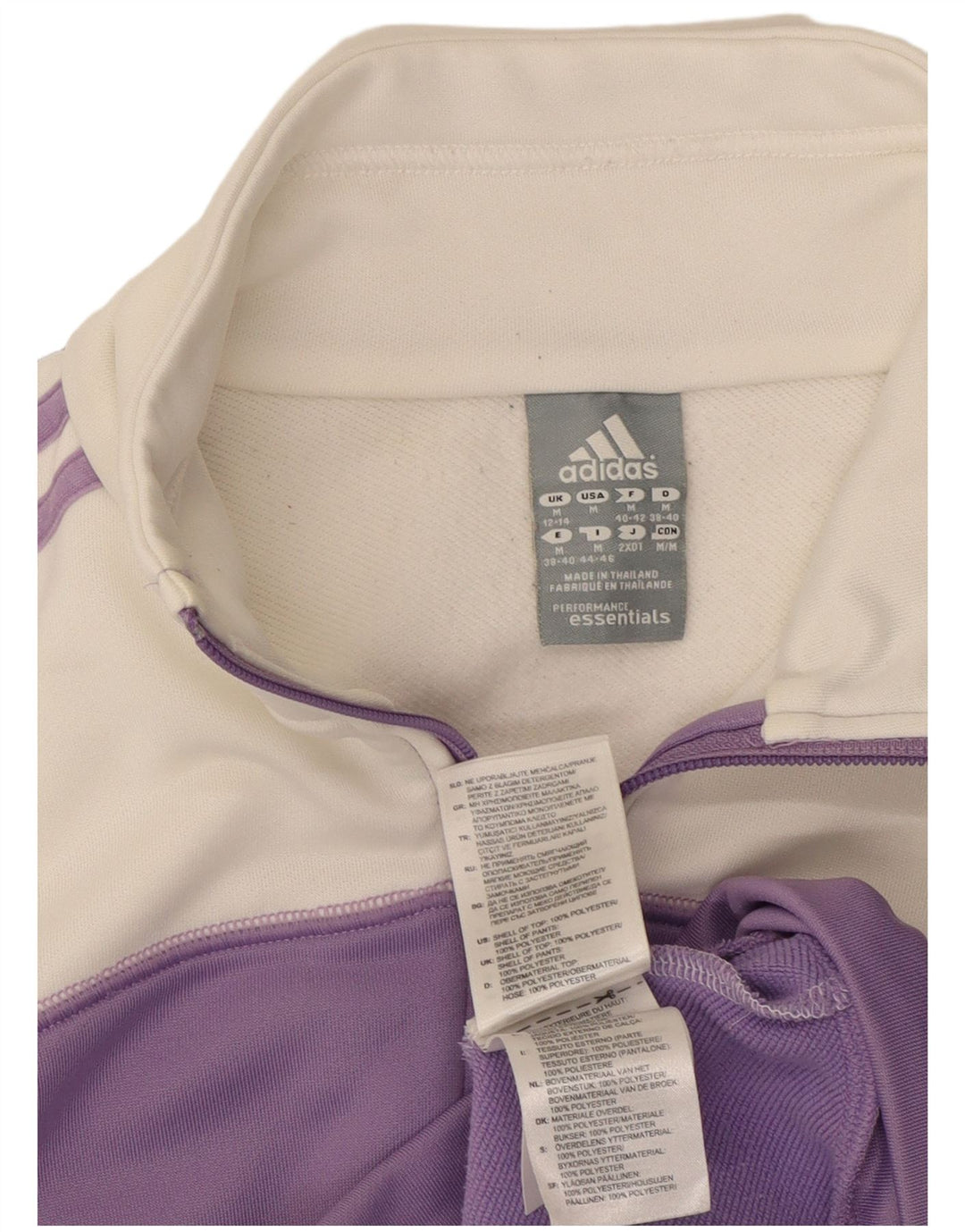 ADIDAS Chaqueta de chándal para mujer Reino Unido 12/14 Mediano Púrpura Colorblock