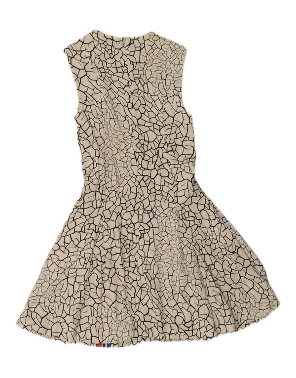 Iceberg Vestido acampanado sin mangas con estampado abstracto para mujer IT 42 Medium White