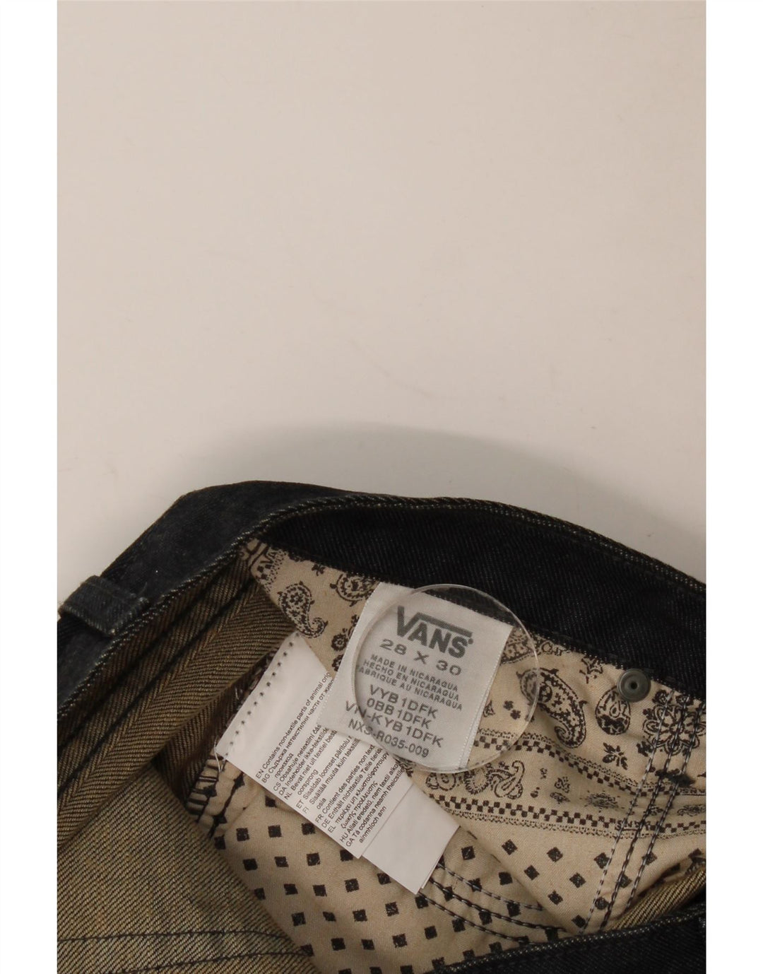 Vans Vaqueros rectos para hombre W28 L25 Algodón azul marino