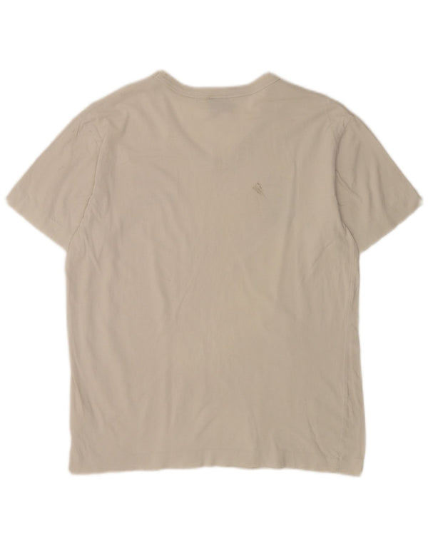 Diesel Hombre Camiseta Gráfica Top Medio Algodón Blanco