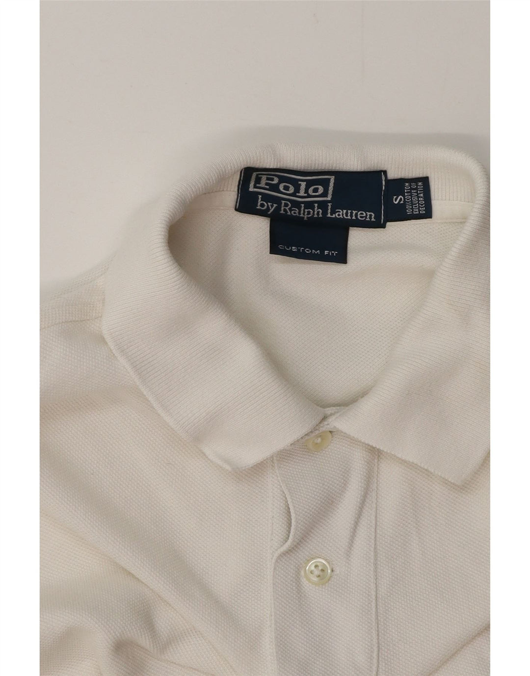 POLO RALPH LAUREN Polo de manga larga de ajuste personalizado para hombre pequeño blanco