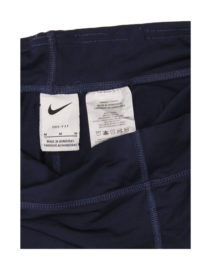 NIKE Pantalones cortos deportivos Dri Fit para mujer UK 12 Medium Azul marino Poliéster