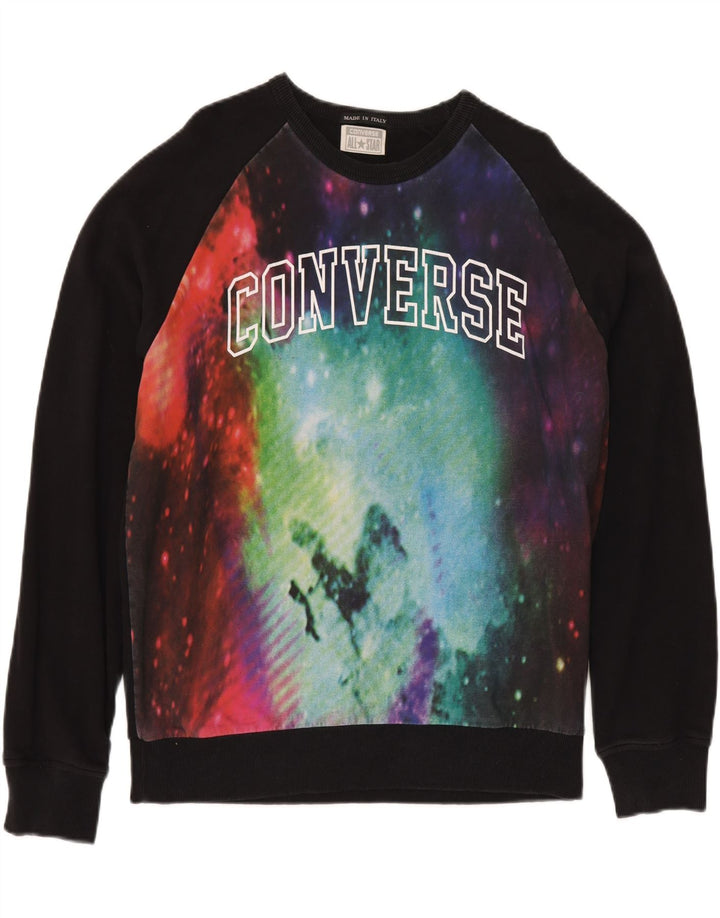 CONVERSE Sudadera gráfica para hombre Jumper XL Algodón teñido anudado negro