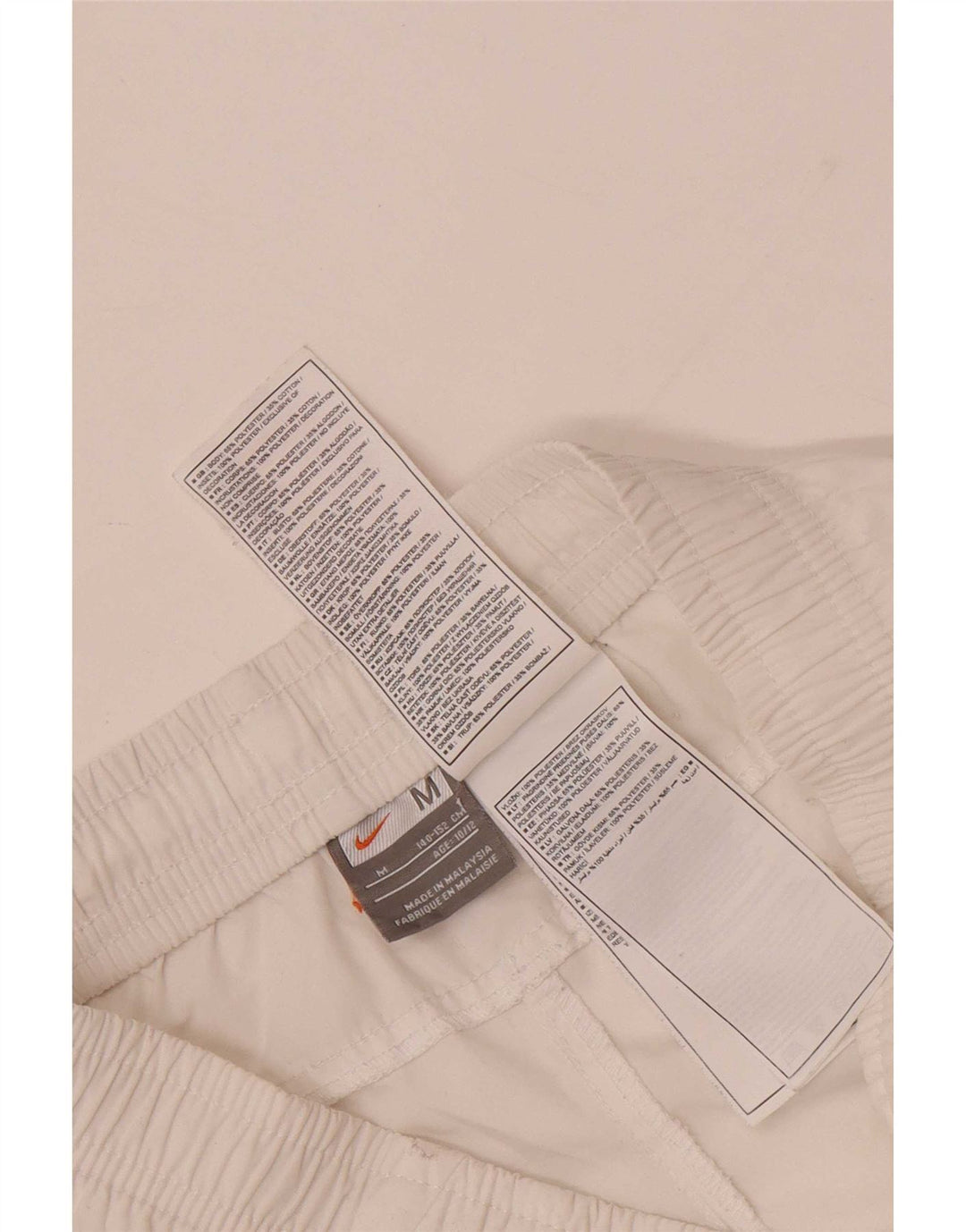Nike Pantalones cortos deportivos para niños 10-11 años Mediano Blanco Poliéster