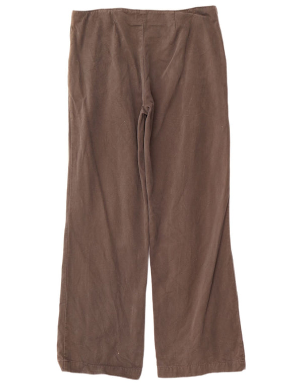 Toast Pantalones casuales de pierna ancha para mujer UK 14 Large W34 L32 Algodón marrón