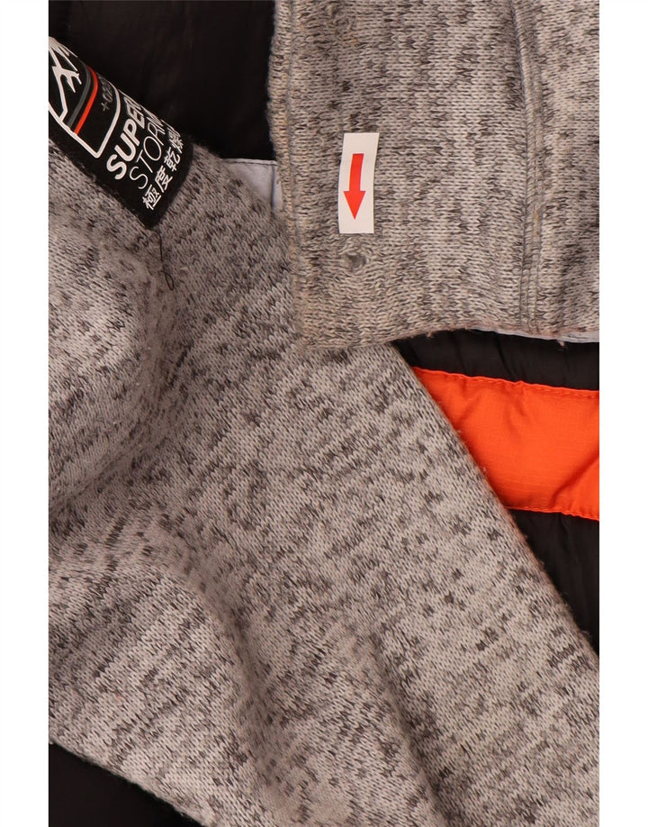 Superdry Chaqueta cortavientos con capucha para hombre, talla 38, poliéster negro mediano