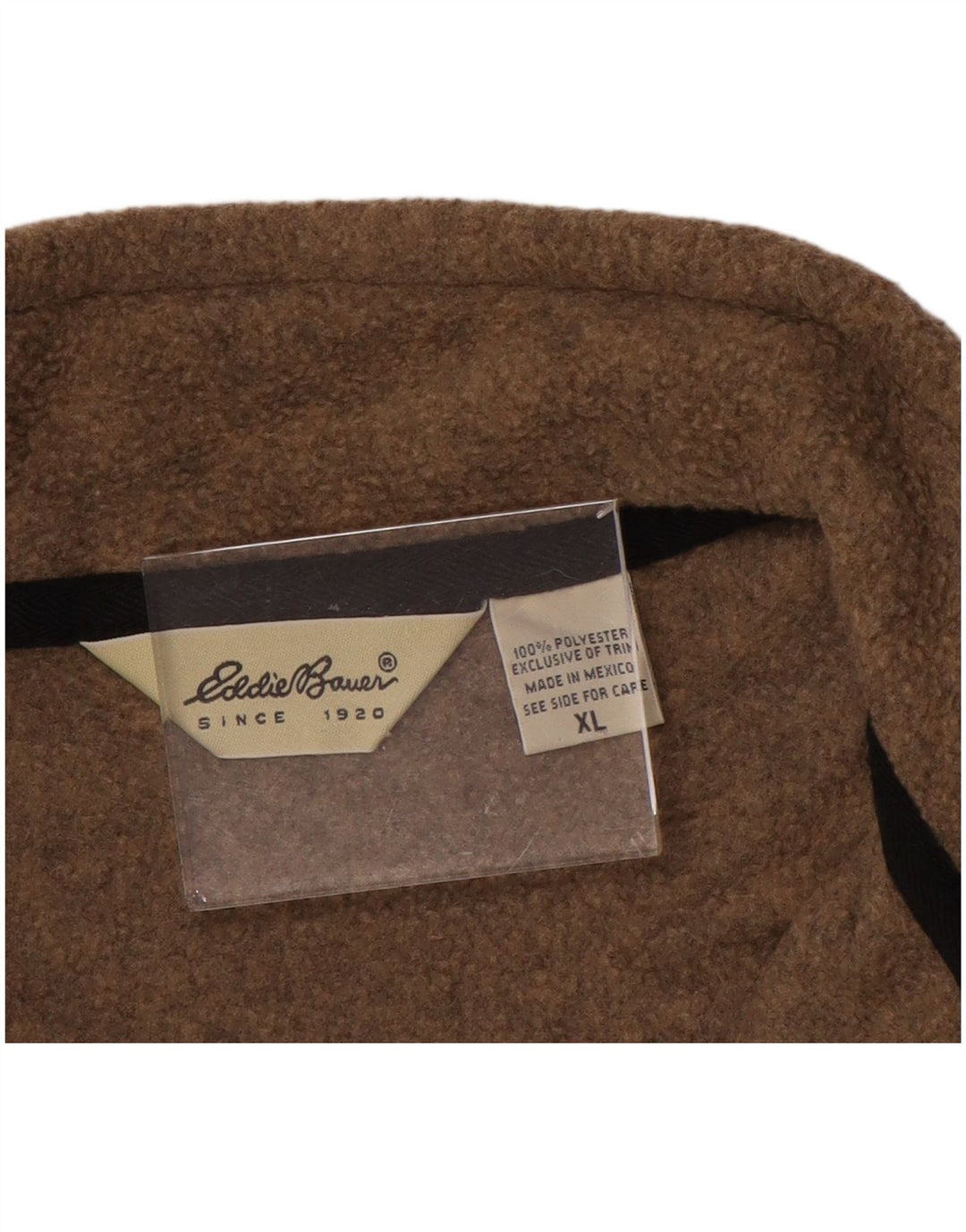 EDDIE BAUER Jersey Polar Hombre con Cremallera y Cuello XL Poliéster Marrón