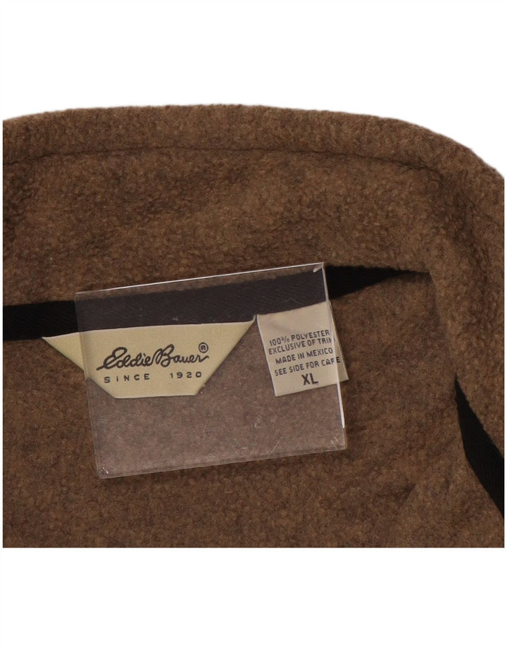 EDDIE BAUER Jersey Polar Hombre con Cremallera y Cuello XL Poliéster Marrón