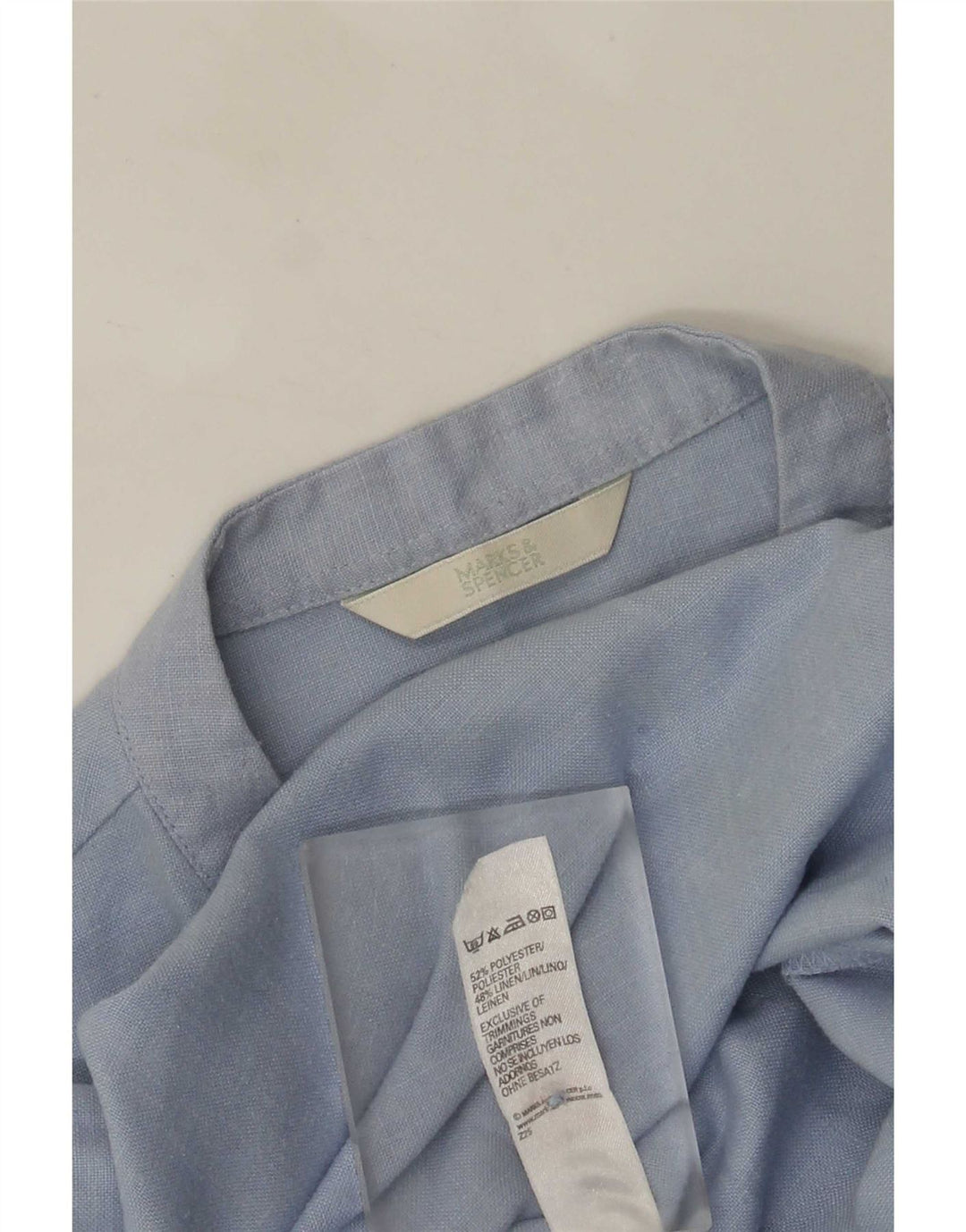 Marks & Spencer Blusa de manga 3/4 para mujer UK 40 Poliéster azul medio