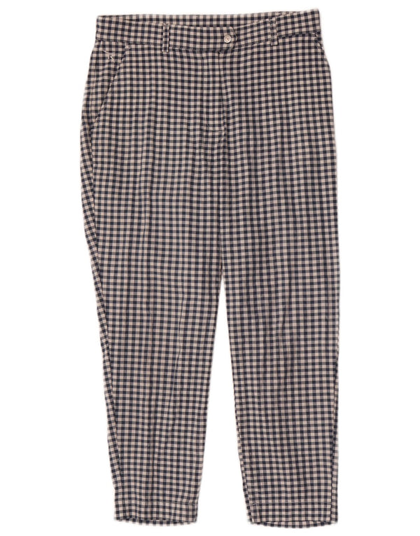 Chervo Pantalones chinos ajustados para mujer IT 42 Medium W28 L23 Blue Gingham
