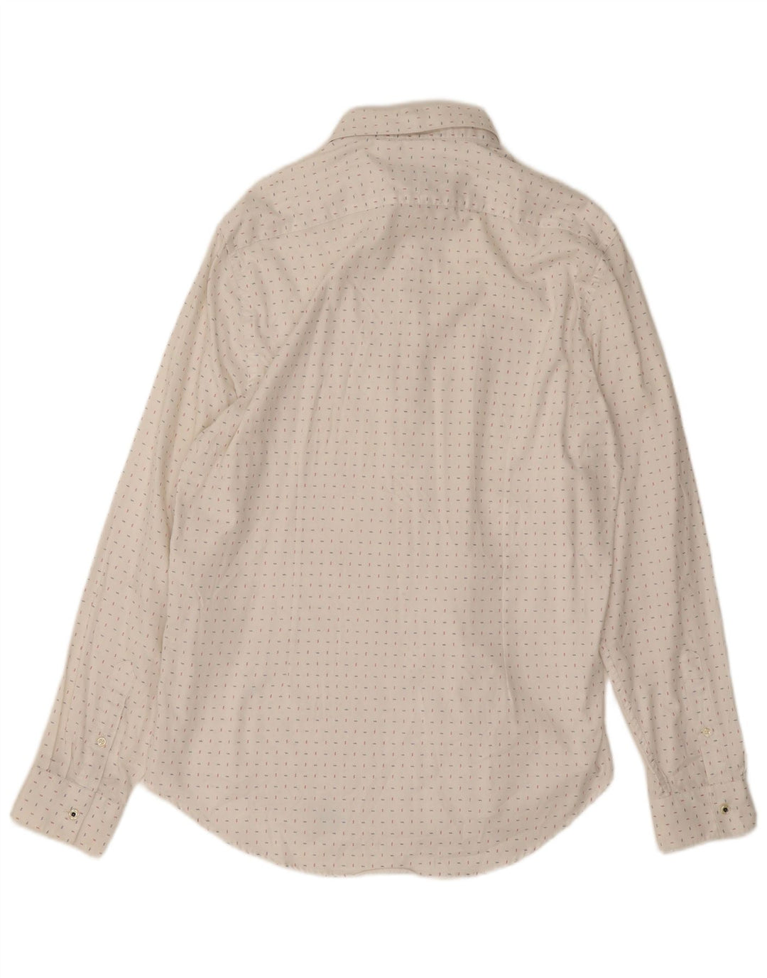ZARA Hombre Camisa Slim Fit XL Algodón Lunares Blanco
