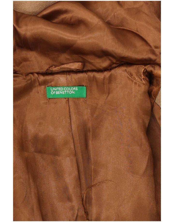 Benetton Trenca Con Capucha Para Mujer UK 40 Small Beige