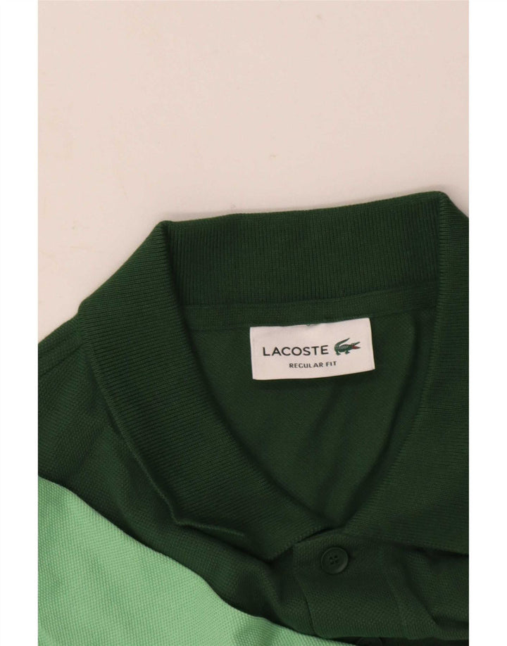 Polo Lacoste Hombre Regular Fit Color Block Verde Medio