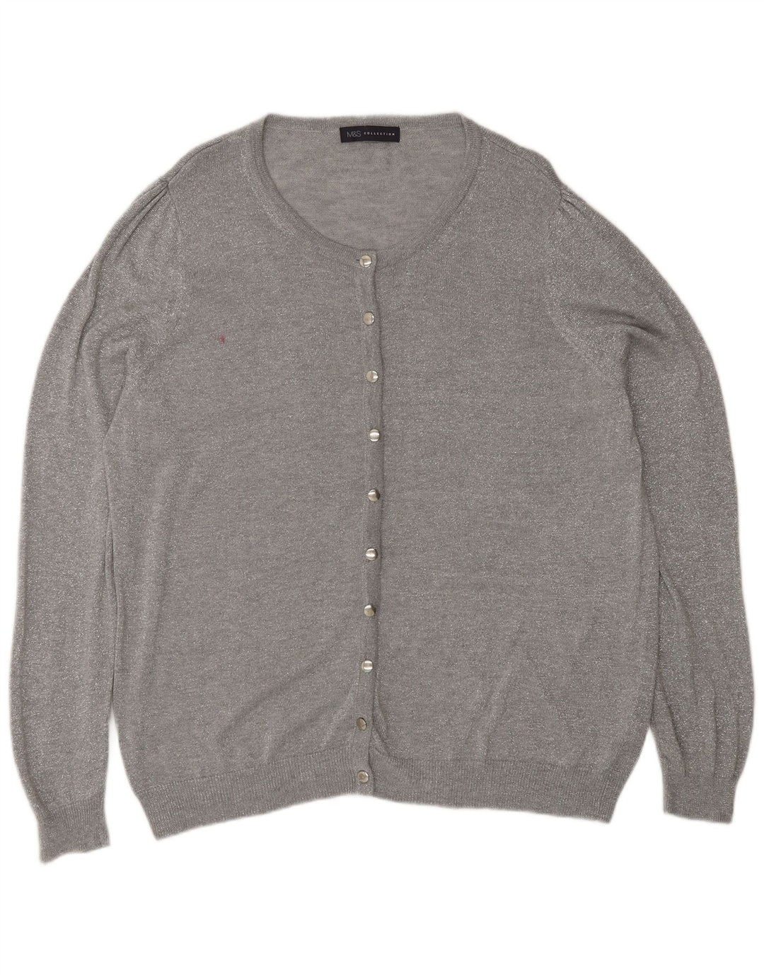 Marks & Spencer Suéter tipo cárdigan para mujer UK 20 2XL Poliamida gris