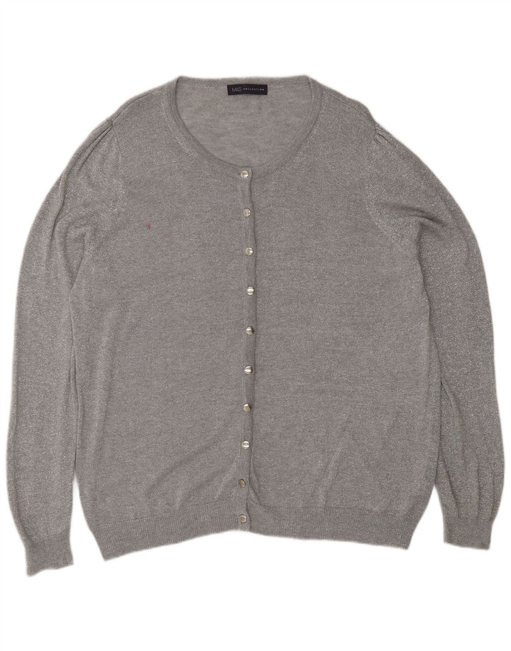 Marks & Spencer Suéter tipo cárdigan para mujer UK 20 2XL Poliamida gris