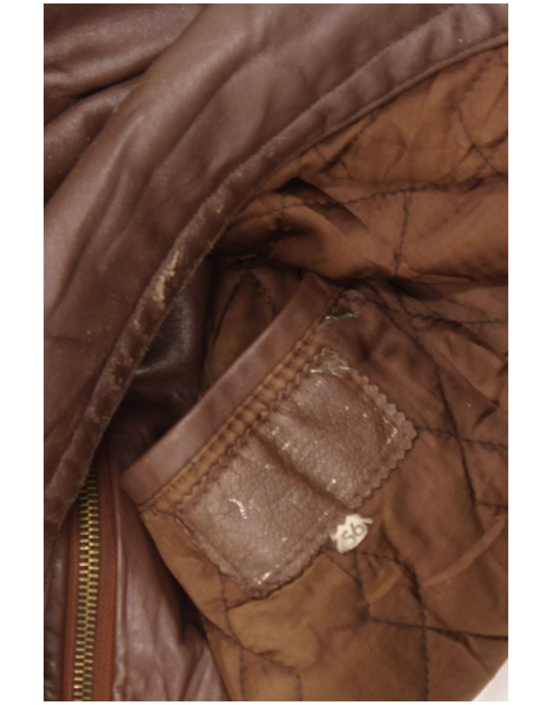 VINTAGE Chaqueta de cuero para hombre IT 56 3XL Marrón