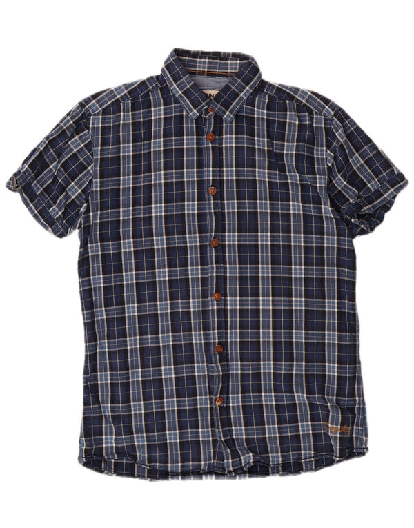 Jack & Jones Hombre Camisa De Cuadros De Algodón A Cuadros Azul Medio