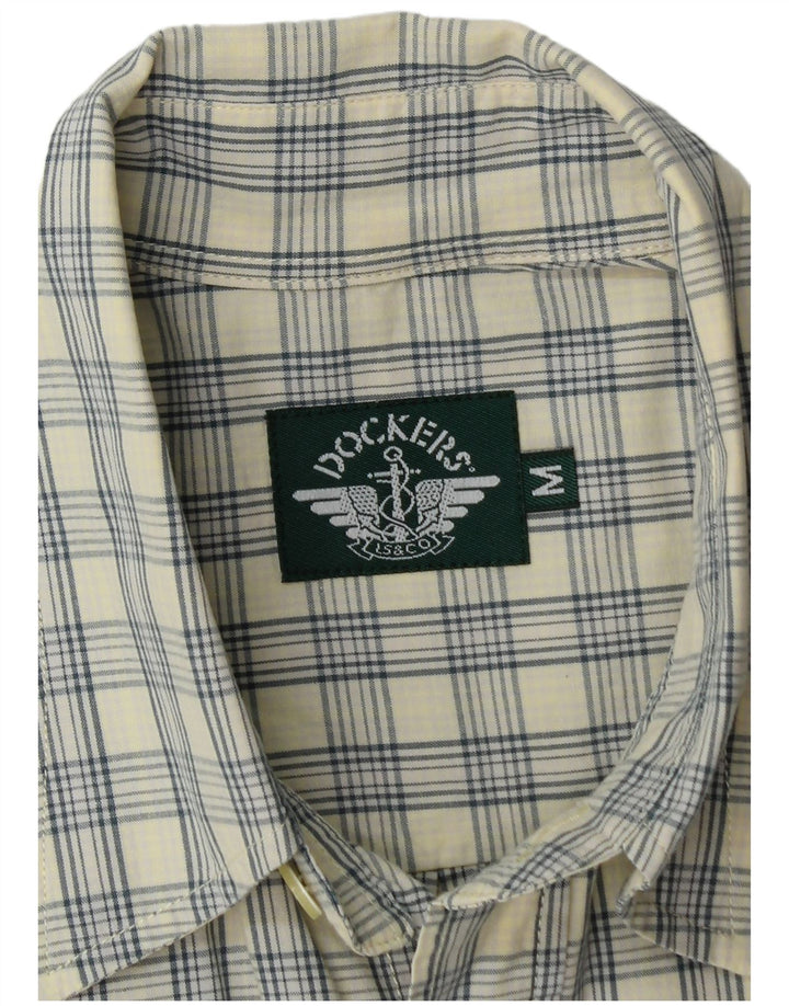 Camisa Dockers Hombre Manga Corta Cuadros Amarillo Medio