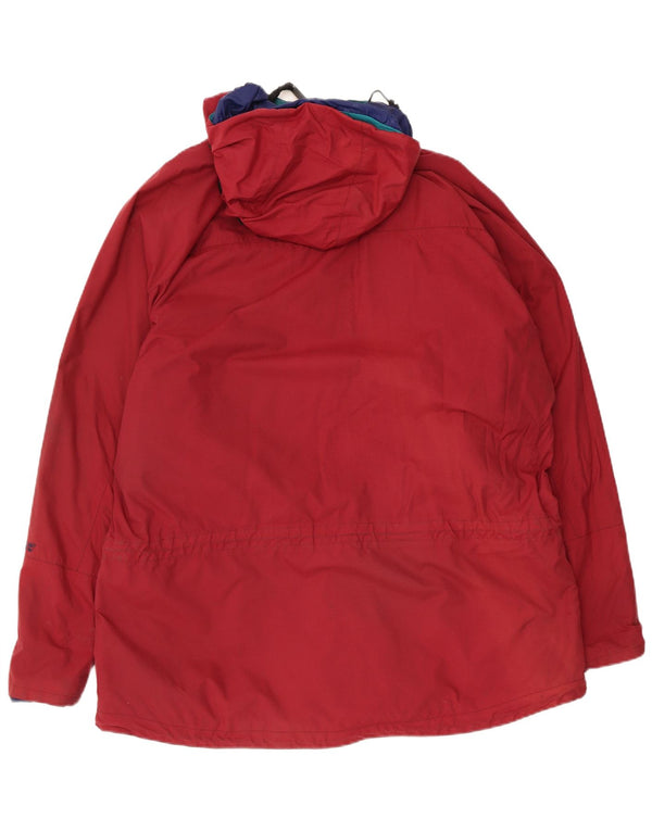 Timberland Chaqueta cortavientos con capucha para hombre UK 40 Large Red Nylon