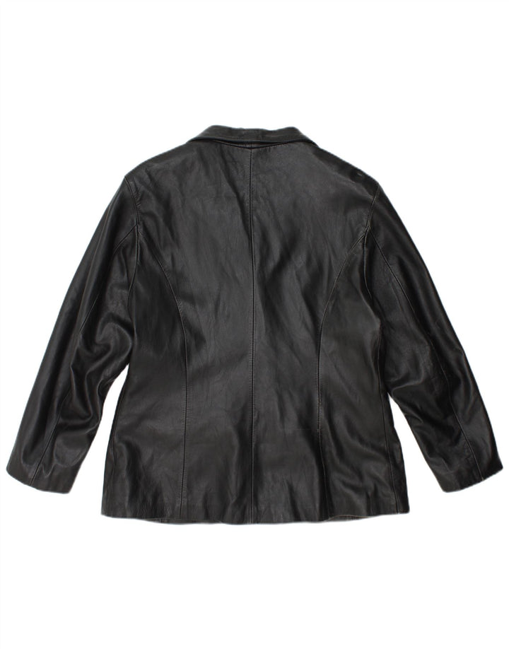 Chaqueta de cuero vintage para mujer IT 50 XL cuero negro