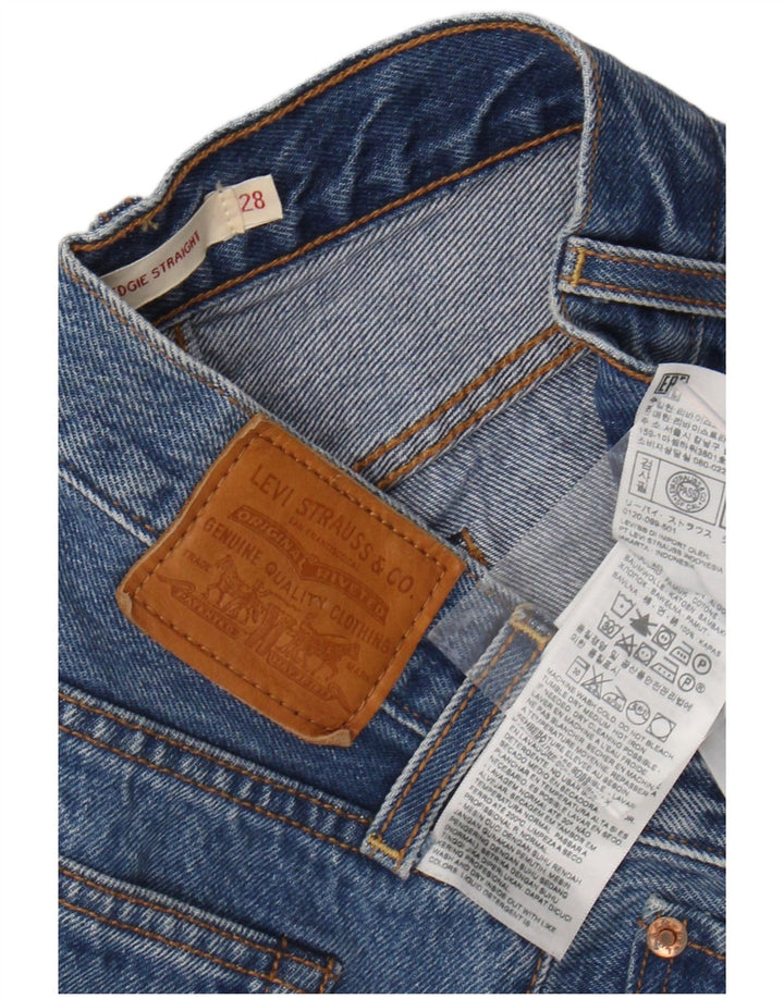 LEVI'S Vaqueros recortados rectos Wedgie para mujer W28 L25 Algodón azul