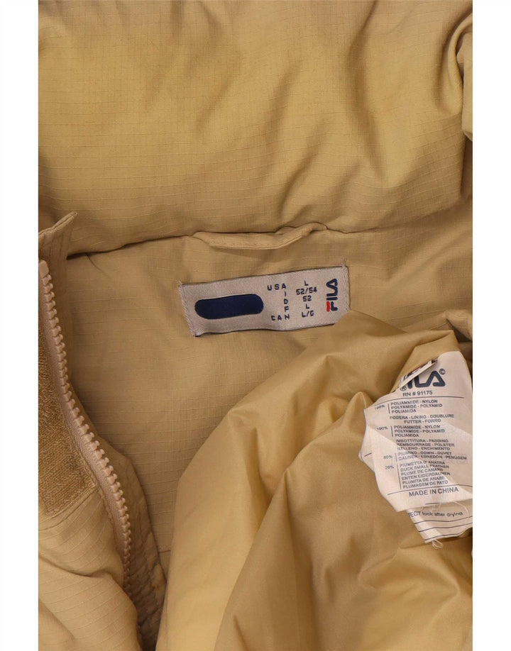 Fila Abrigo acolchado con capucha para hombre UK 40 Large Beige Poliamida