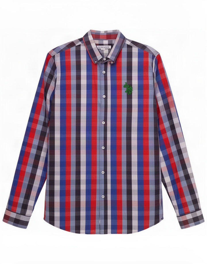 Asociación de Polo de EE. UU. Camisa Hombre Mediana Algodón Vichy Multicolor