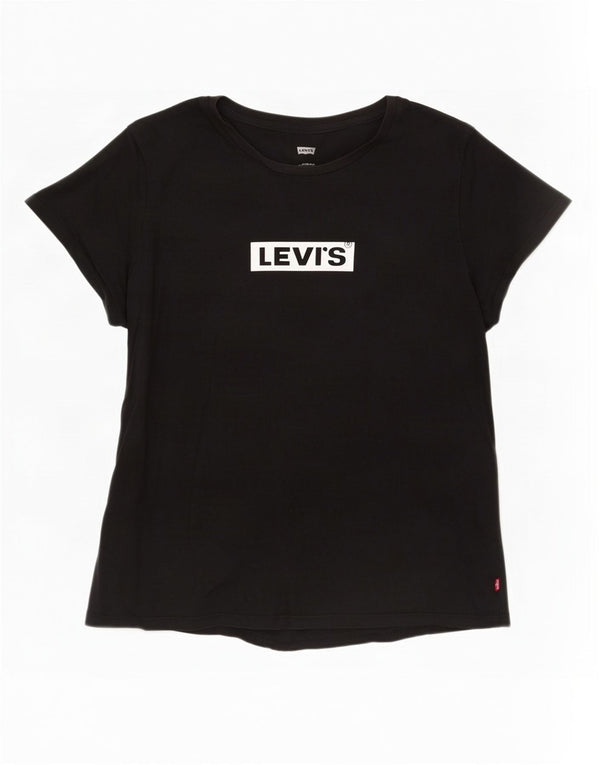 Levi's Camiseta gráfica para mujer Top UK 40 XL Algodón negro