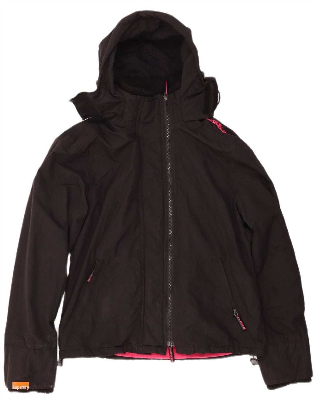 Superdry Chaqueta cortavientos con capucha para mujer UK 40 XL Nylon negro