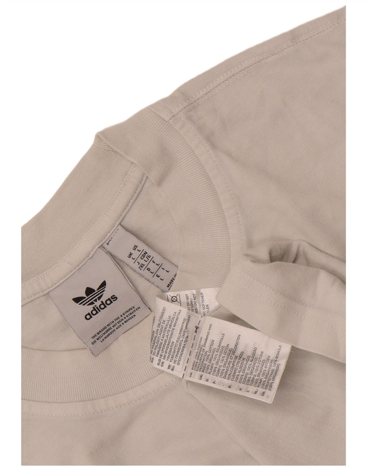 Adidas - Camiseta para hombre, talla grande, algodón blanco
