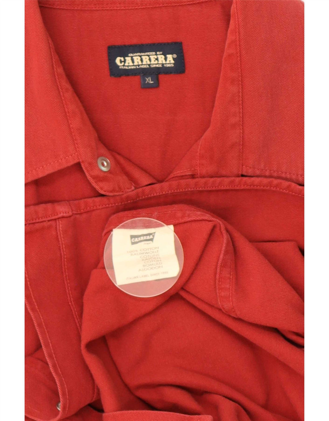 Camisa Carrera Hombre XL Algodón Rojo