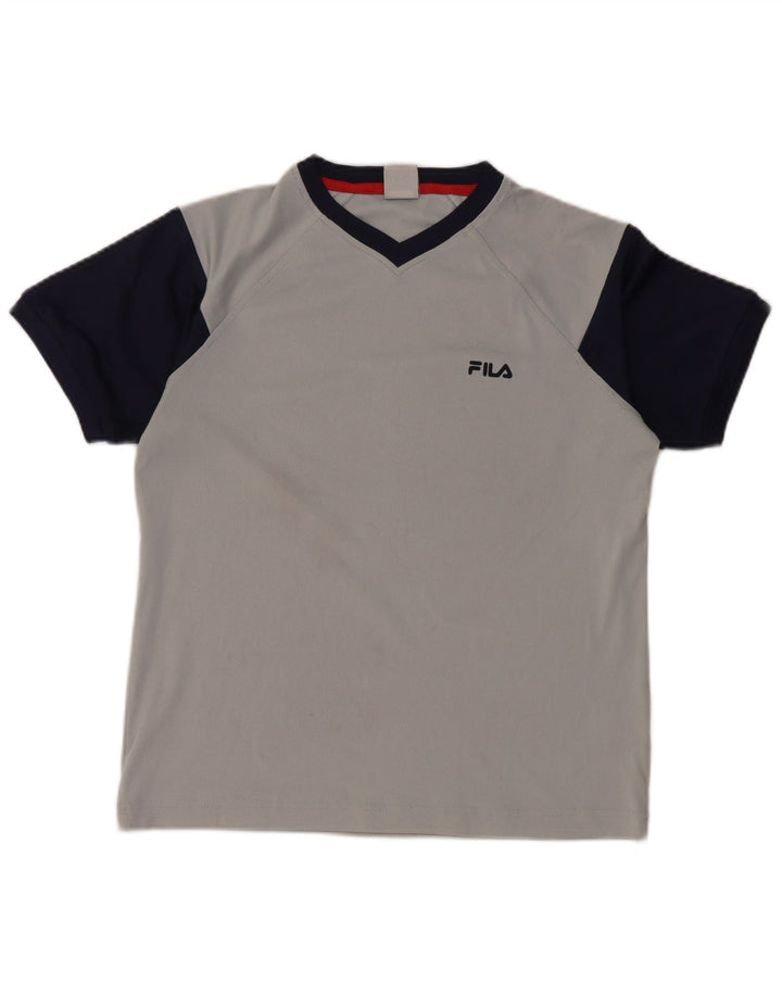 FILA Camiseta gráfica para niño 11-12 años Gris medio Colorblock