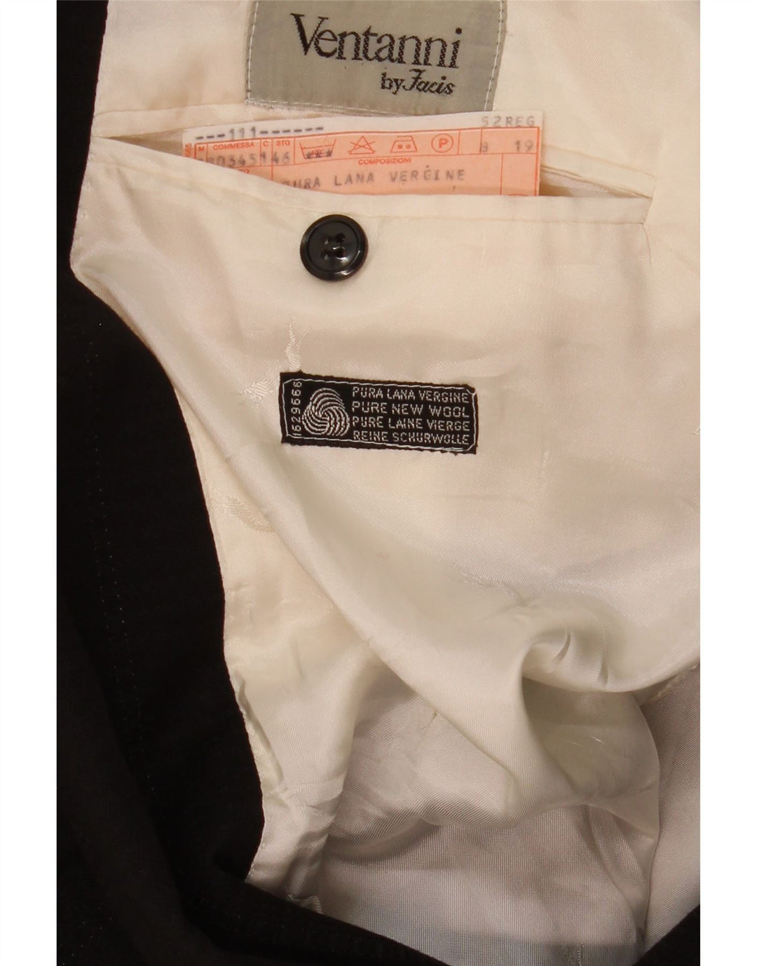 VENTANNI Chaqueta tipo blazer con doble botonadura para hombre IT 52 XL Rayas negras
