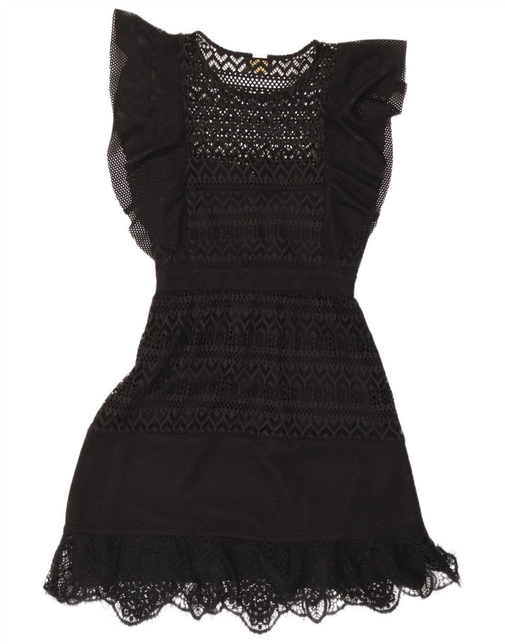 Liu Jo Vestido Acampanado De Ganchillo IT 42 Medio Negro Poliéster