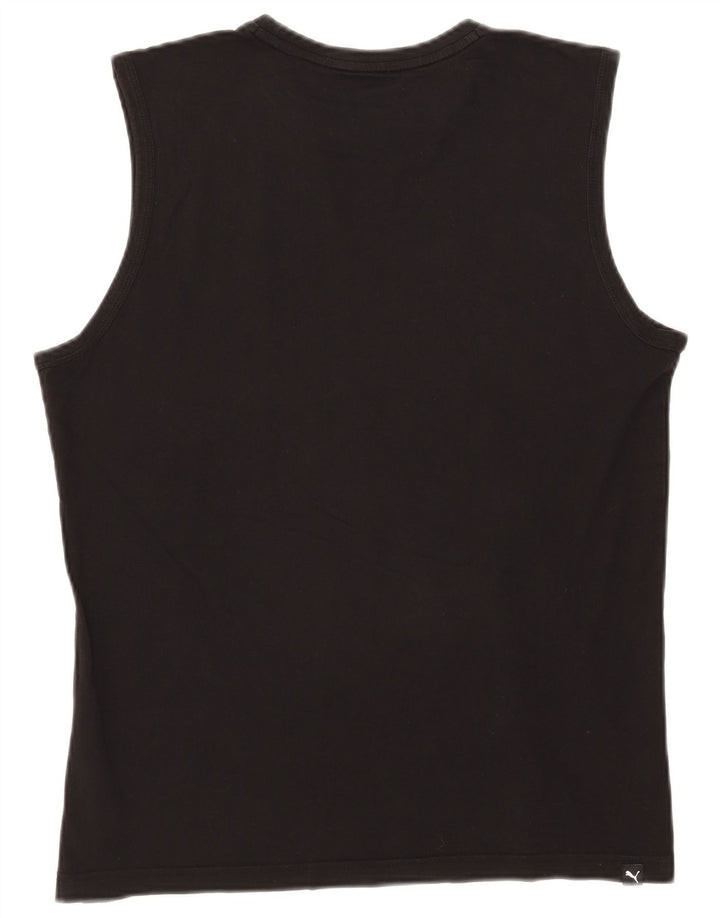 Puma Hombre Gráfico Chaleco Top Grande Algodón Negro