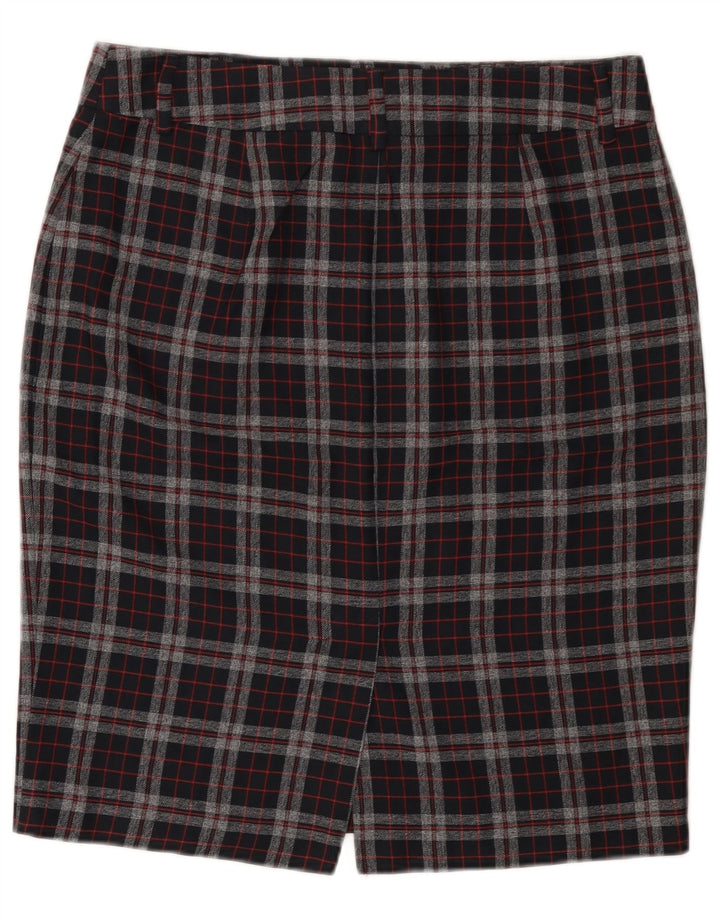 Marks & Spencer Falda lápiz para mujer UK 44 Grande W32 Poliéster a cuadros negros