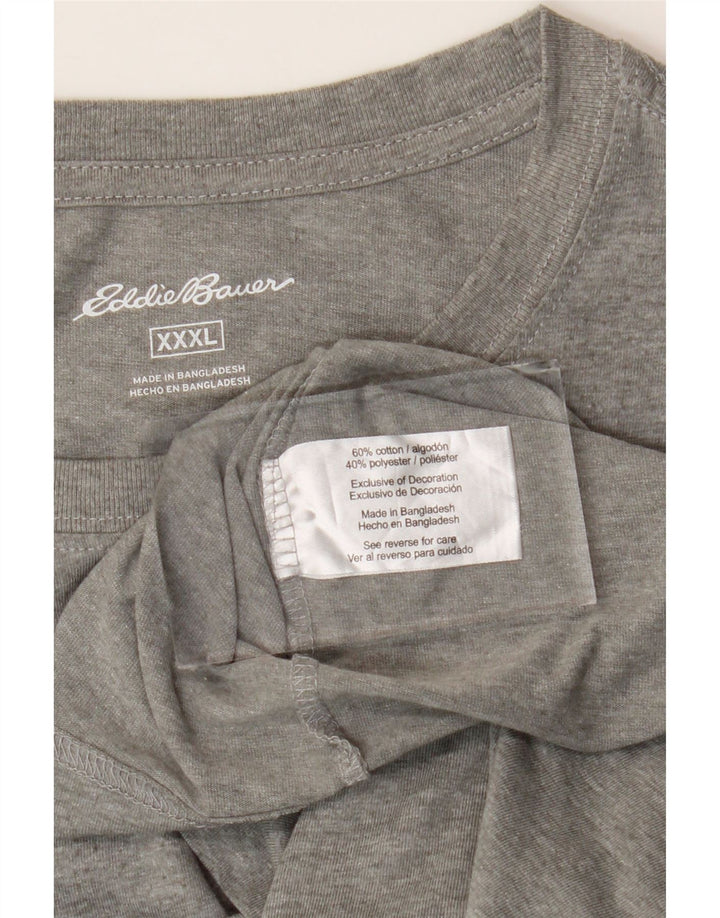 Eddie Bauer Camiseta Hombre Top 3XL Gris Algodón