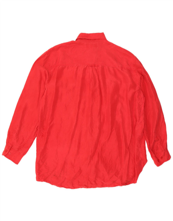 Camisa VINTAGE para hombre Seda roja mediana