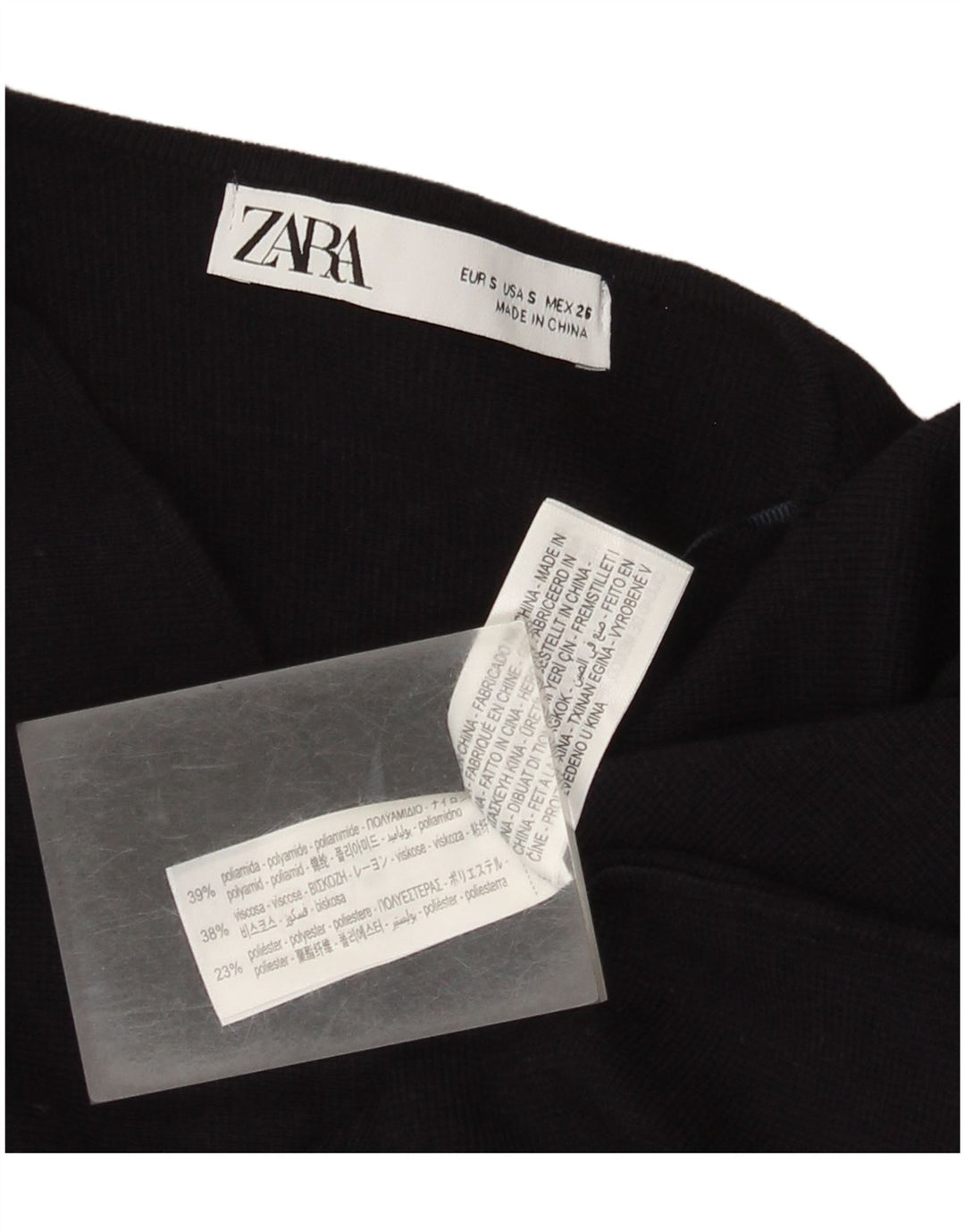 Zara Mujer Cárdigan Suéter UK 10 Small Azul Marino Poliamida