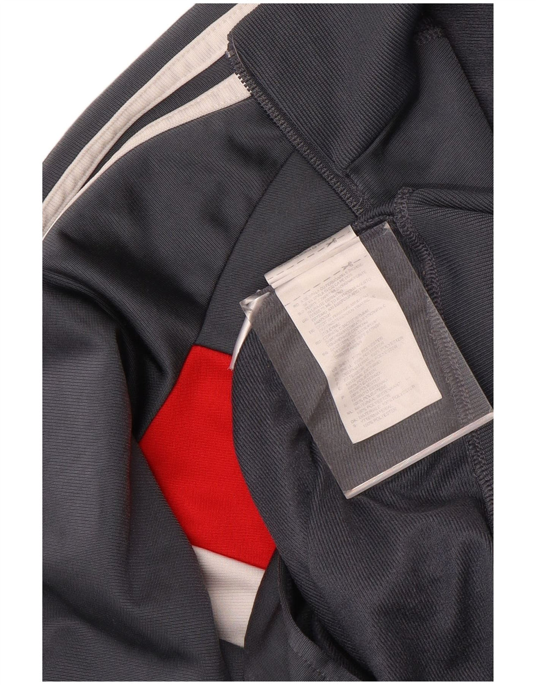 Adidas Hombre Chándal Top Chaqueta Pequeña Gris Colorblock Poliéster