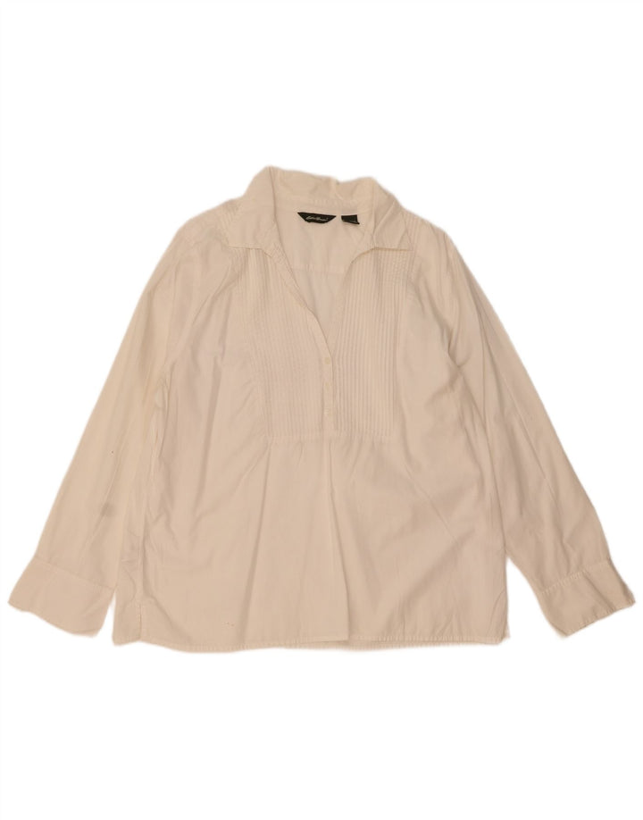 Eddie Bauer - Jersey para mujer, talla 40, XL, algodón blanco